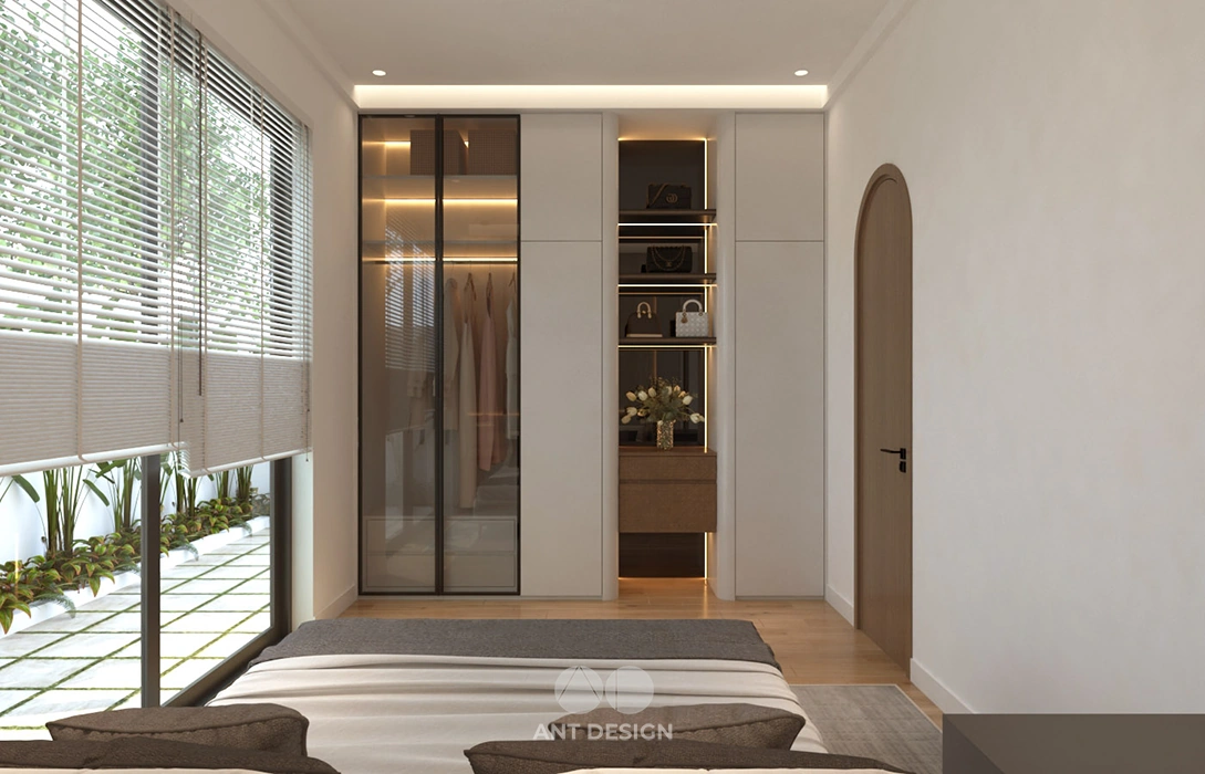 Thiết kế phòng ngủ master tông trắng nhẹ nhàng