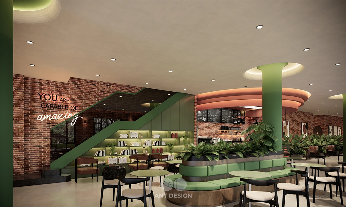 Góc check in cầu thang đèn neon ấn tượng