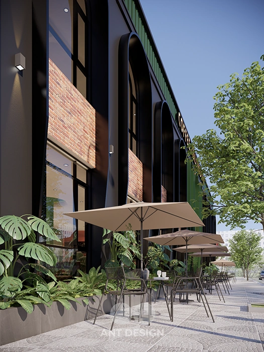 Không gian cafe ngoài trời vỉa hè thoáng mát
