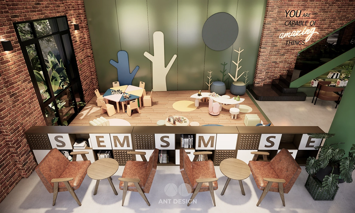 Khu vui chơi trẻ em trong quán cafe mây garden