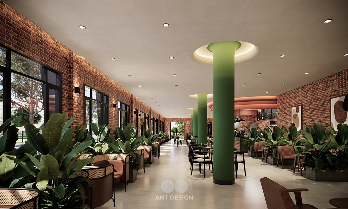 Lối đi và bố trí bàn ghế quán cafe billiards hợp lý