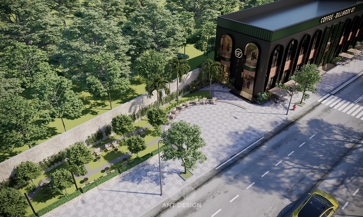 Thiết kế mặt tiền quán bida cafe g7 đắk lắk