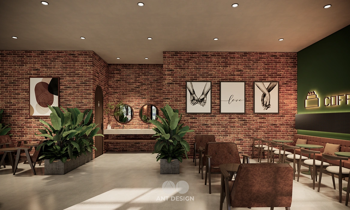 Trang trí cây xanh trong quán cafe tạo cảm giác thư giãn