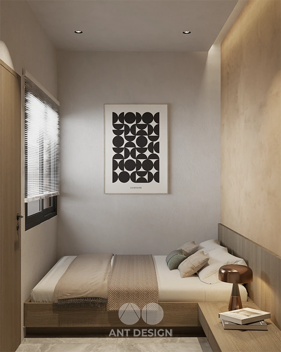 Phòng ngủ nhân viên spa phong cách tối giản