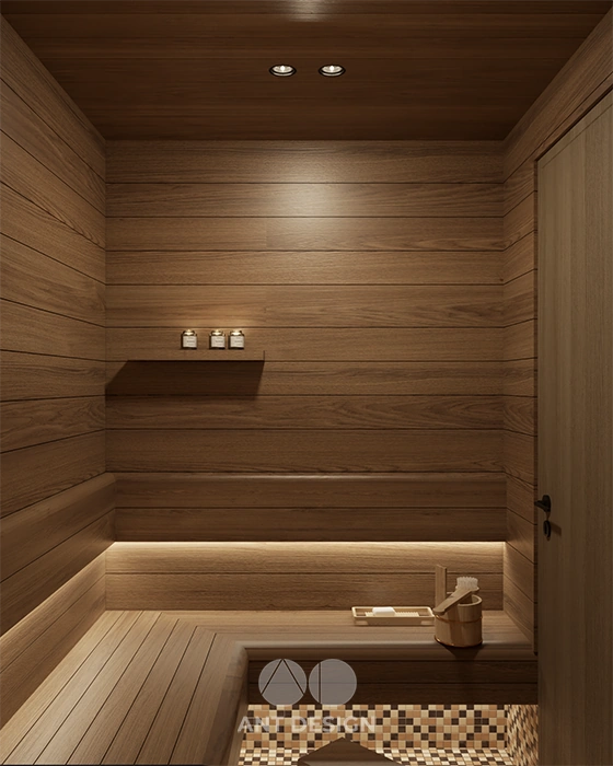 Thiết kế phòng xông hơi khô hiện đại tiện nghi