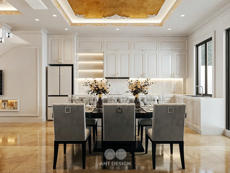 Bộ bàn ghế ăn bọc nỉ nhung cao cấp nhập khẩu