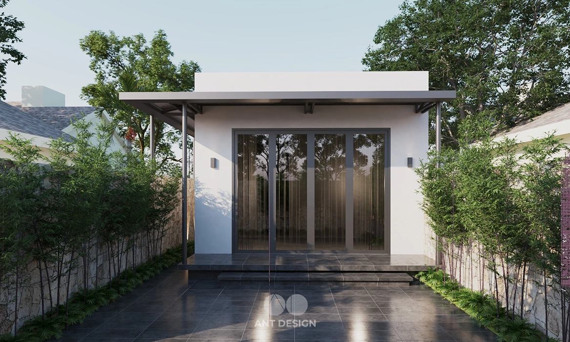 Góc sân vườn xanh mát thoáng đãng