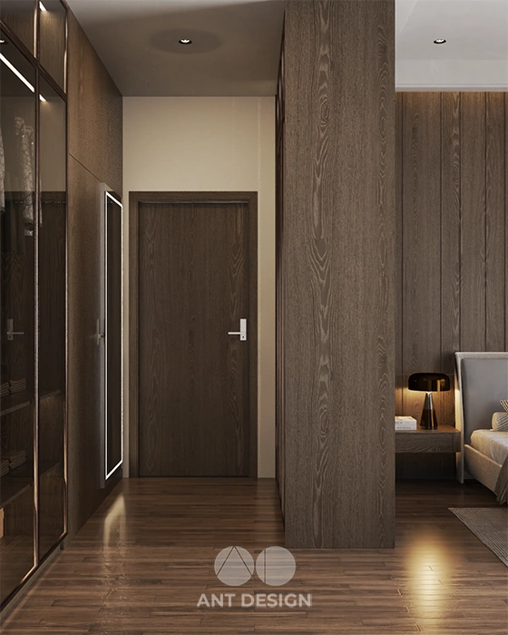 Lối vào phòng thay đồ walk in closet phòng ngủ master