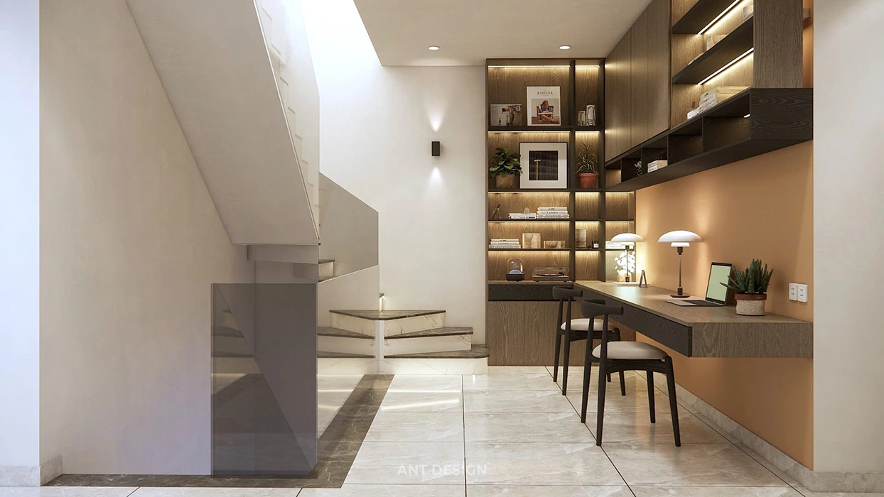 Góc làm việc và học tập tận dụng không gian hành lang