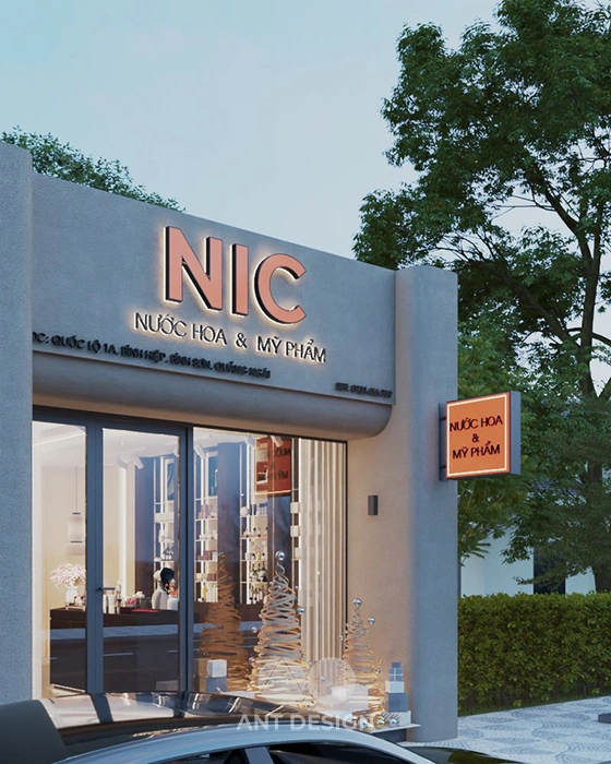 Biển hiệu shop mỹ phẩm nước hoa thiết kế nổi bật