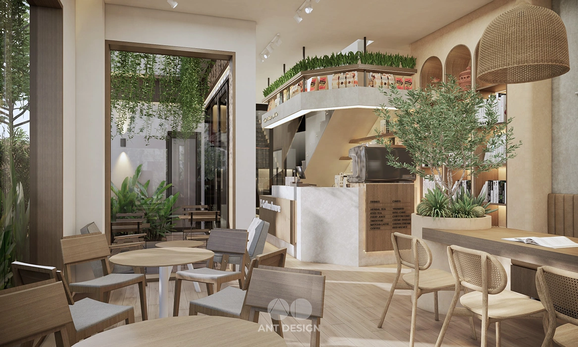 Quầy pha chế cafe thiết kế tối giản tinh tế