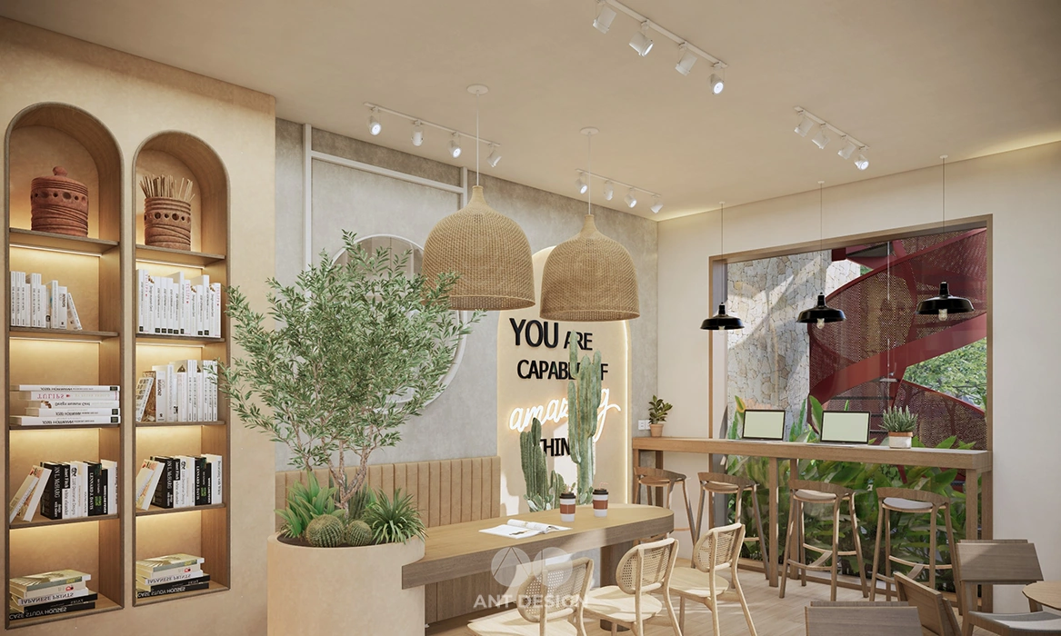 Trang trí tường quán cafe check in đẹp đông nam