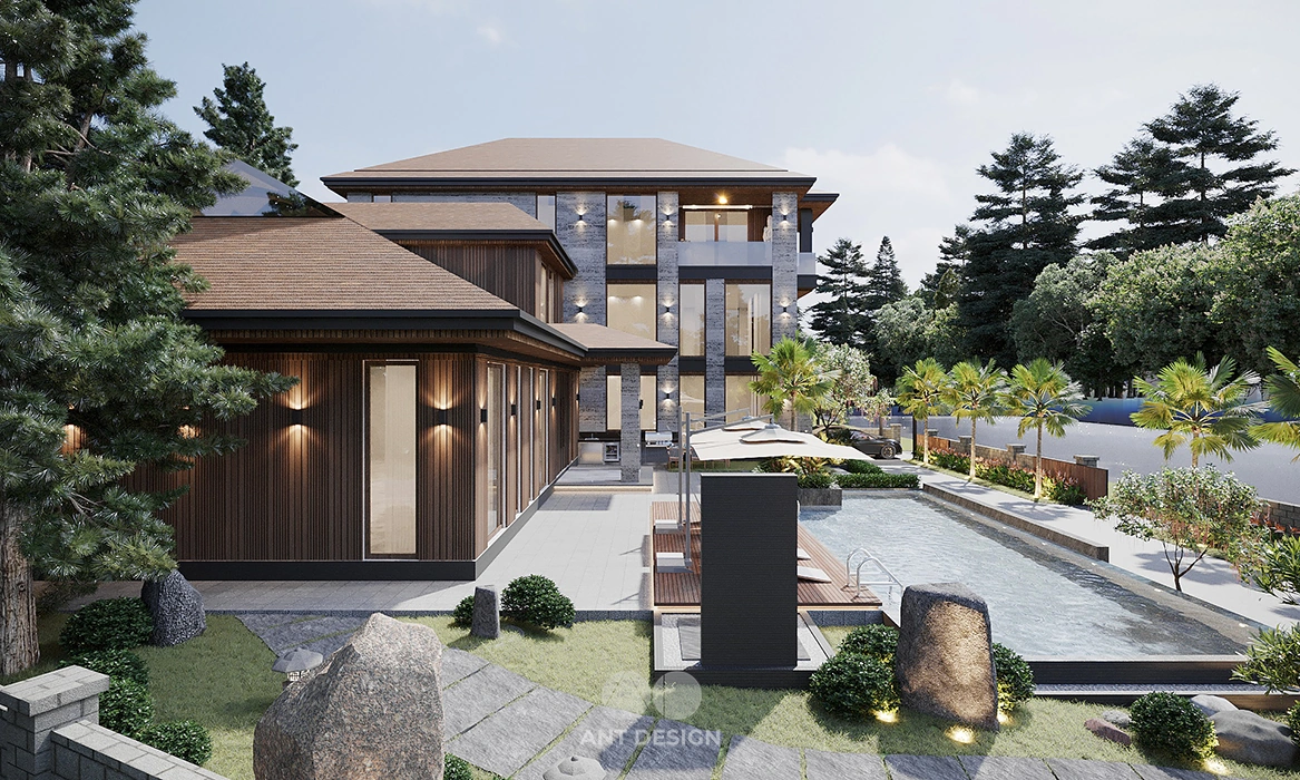 Không gian thư giãn hồ bơi vô cực ngoài trời