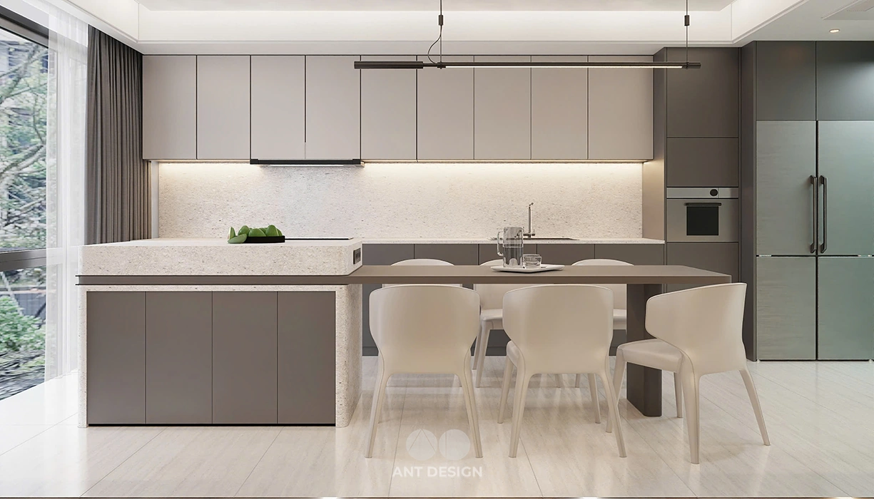 Hệ tủ bếp chữ i kịch trần tối ưu không gian