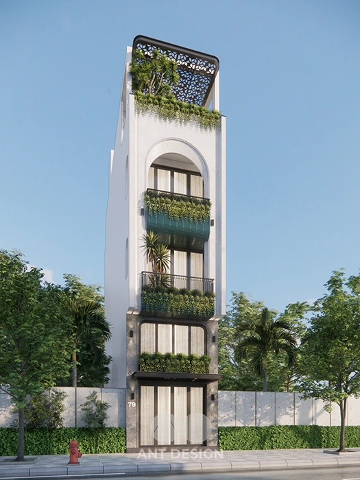 Kiến trúc nhà phố lệch tầng hiện đại tại quận 7