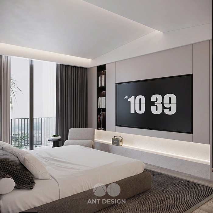 Thiết kế phòng ngủ master hiện đại view ban công